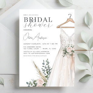 Convites Flores Rosa Boho e Chá de panela Verde