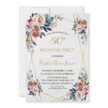 Flores Rosa Burgundy Marble Dourado 50º Aniversári