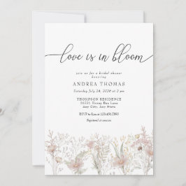 Convites Flores Rosa Dusty | Chá de panela de aquarelas