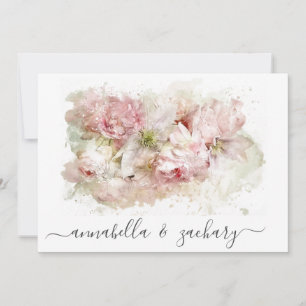 Convites *~*Flores Rosa Dusty RSVP QR AR26 WEDDING Floral