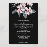 Flores Rosa e Cinza Casamento com Aquarela Sofisti