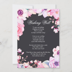 Convites Flores Rosa Escamoteadas no Bote de Desejo Preto