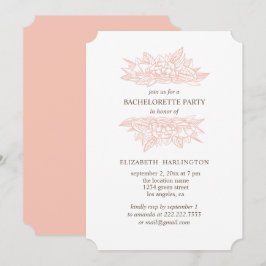 Convites Flores rosa. Festa de solteira floral escente