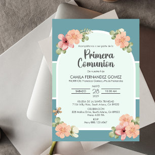 Convites Flores Rosa Primera Comunion Cute First Communion