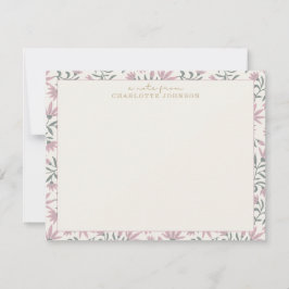 Convites Flores rosa | uma nota de, placa de nota simples