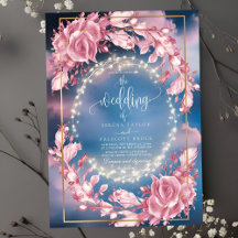 Flores Rosadas Brilhantes Invitam Casamento