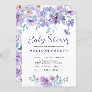 Convites Flores roxas e rosa