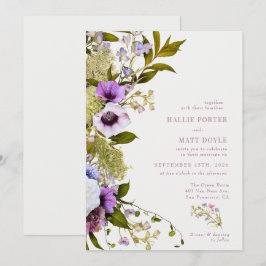 Convites Flores Roxas Rosa | Bloom Wedding
