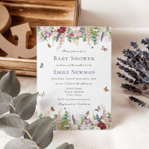 Flores roxas rosa com Chá de fraldas de borboletas