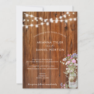 Convites Flores Russas de primavera Mason Jar String Lights