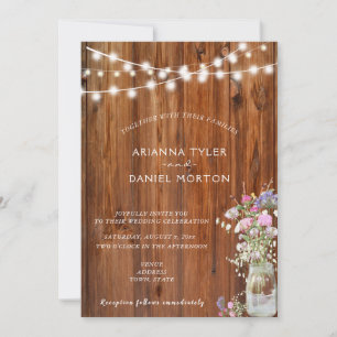 Convites Flores Russas de primavera Mason Jar String Lights