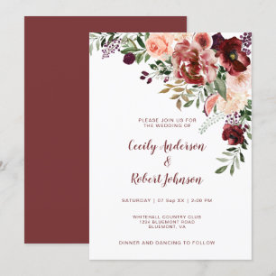 Convites Flores Rustic Autumn Boho Watercolor