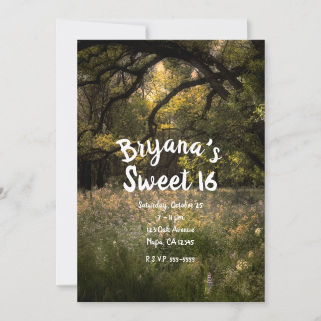 Convites Flores Rústicas Florais da Floresta Encantada Doce (Frente)