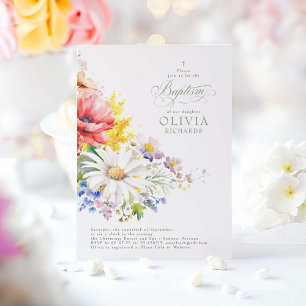 Convites Flores selvagens Baptism