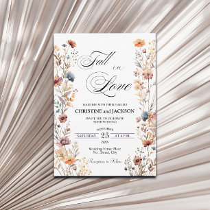 Convites Flores selvagens caem no amor casamento elegante