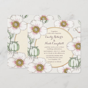 Convites Flores Selvagens Casamento País Pastel Floral Mod