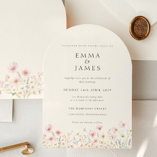 Convites Flores Selvagens Chic Boho Casamento Primavera Ver