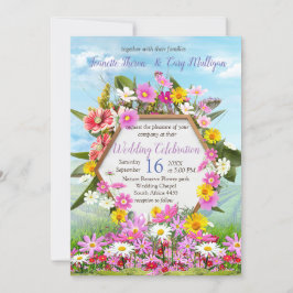 Convites Flores selvagens contra o céu azul