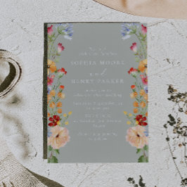 Convites Flores Selvagens Corajosas Coloridas Casamento Sag