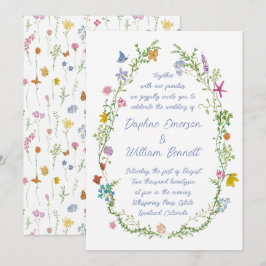 Convites Flores Selvagens de Jardim Caprichoso Casamento