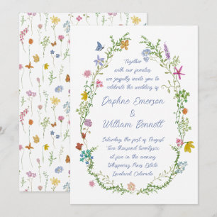 Convites Flores Selvagens de Jardim Caprichoso Casamento