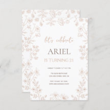 Flores selvagens desenhando aniversário de 21 anos