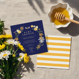 Convites Flores selvagens e Chá de fraldas Floral de Abelha