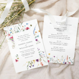 Convites Flores Selvagens Elegantes de Aquarela Casando Tud