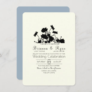 Convites Flores selvagens Ink Cornflower Blue