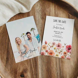 Convites Flores selvagens pressionadas recentemente Salvar