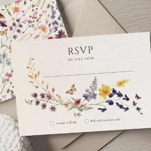 Convites Flores Selvagens RSVP Casamento Inserir Boêmia Vin