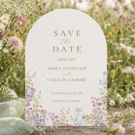 Convites Flores Selvagens Verde Salvia Casamento Save the D