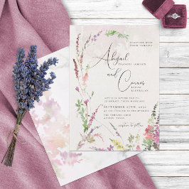 Convites Flores Selvagens Vibrantes Rosa Violeta Amarelo