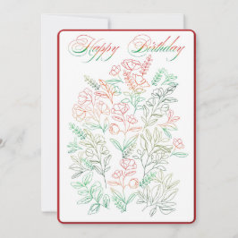 Convites Flores selvagens W Parabéns