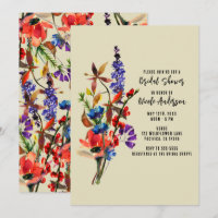 Flores Silvestres Aguarela Floral Bege Chá de Noiv