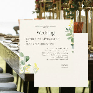 Convites Flores Silvestres Amarelas Eucalipto Casamento Pra