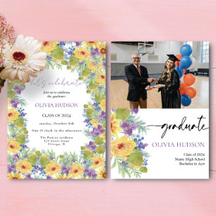 Convites Flores silvestres boêmicas em negrito fotos format