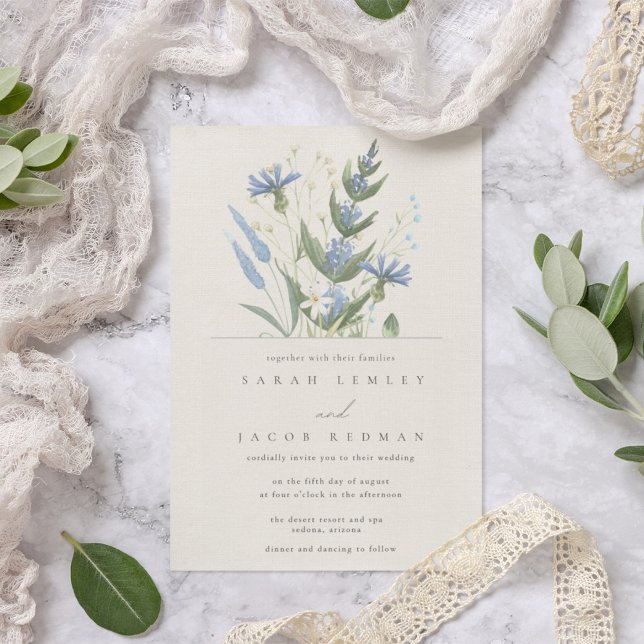 Convites Flores Silvestres Botânicas de Verão Casamento (Criador carregado)