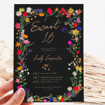 Convites Flores silvestres brilhantes modernas do chic Boho<br><div class="desc">Adicione um toque de elegância boêmica aos seus eventos com nosso moderno Chic Boho Bright Flores selvagens coloridas Doce 16 aniversários Convite. Apresentando flores botânicas de matizes rosa,  vermelha,  verde e roxa inspiradas em flores silvestres e jardins rústicos de aquarelas com vegetação sutil e tipografia moderna de bico preto.</div>