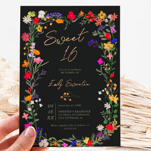 Convites Flores silvestres brilhantes modernas do chic Boho