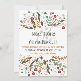 Convites Flores Silvestres Caprichosas Elegante Modernidade