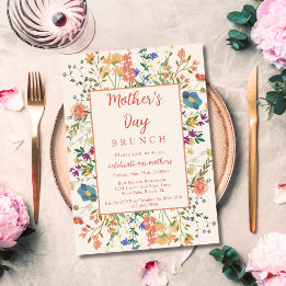 Convites Flores Silvestres Coloridas e Elegantes Brunch do 