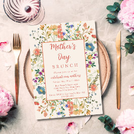 Convites Flores Silvestres Coloridas e Elegantes Brunch do