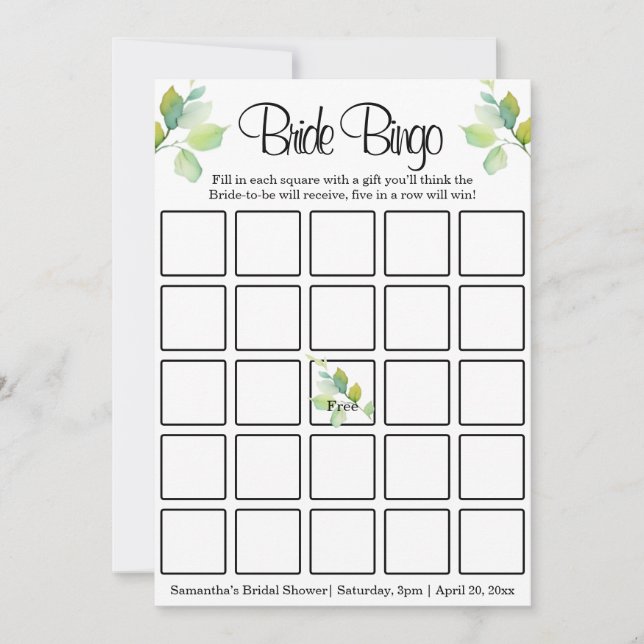 Convites Flores silvestres de cor aquosa verde-elegante (Frente)