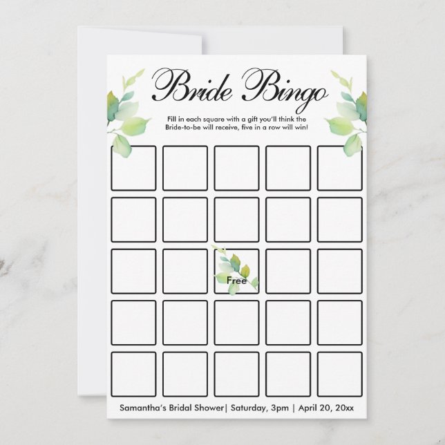 Convites Flores silvestres de cor aquosa verde-elegante (Frente)