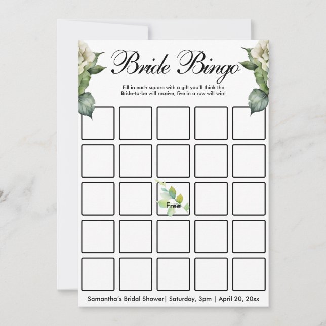 Convites Flores silvestres de cor aquosa verde-elegante (Frente)