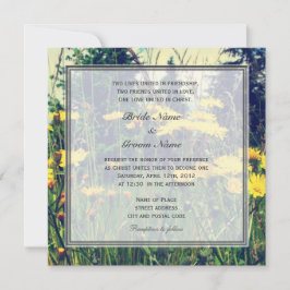 Convites flores silvestres de dente-de-leão casamento crist