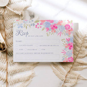 Convites Flores silvestres de jardim pastel rsvp casamento