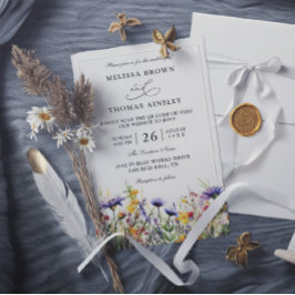 Convites Flores Silvestres Elegantes Casamento Rústico Orça