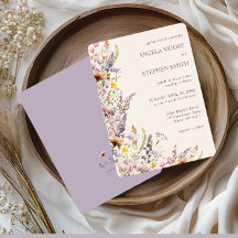 Flores Silvestres Elegantes Lavanda, Rosa e Creme